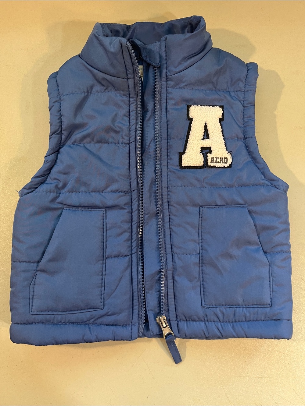 Aeropostale Kids Blue Quilted Puffer Vest with 'A' Patch